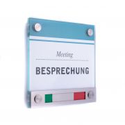 Türschild Vitrum B Frei Besetzt Anzeige rot grün Besprechnung Meeting